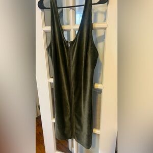 Dark green velvet dress